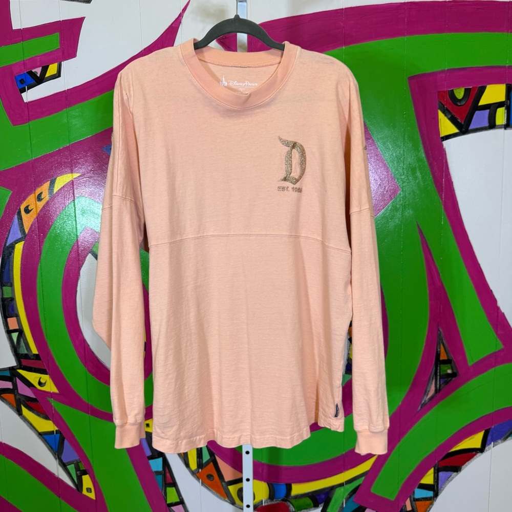 Disneyland Resort, Spirit Jersey Peach Long Sleeve Shirt. Size Medium!